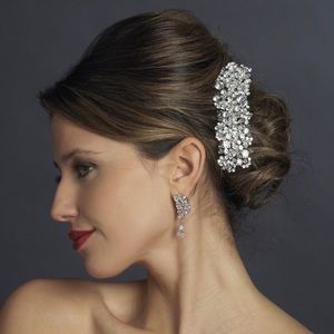 Silver Swarovski Crystal & Rhinestone Barrette